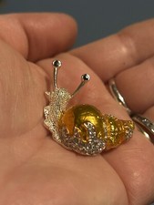 Snail Brooch In Gold Tone