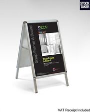 Seco A2 Freestanding Aluminium Pavement Sign Display Poster Holder Silver