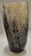 Buffalo Horn mug with Viking