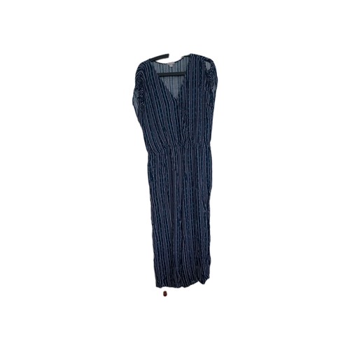 Navy patterned jumpsuit - navy,