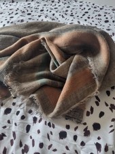 Zara  linen green/brown Scarf