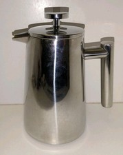 ART DECO STYLE STAINLESS STEEL DOUBLE WALLED INSULATED CAFETIERE COFFEE POT