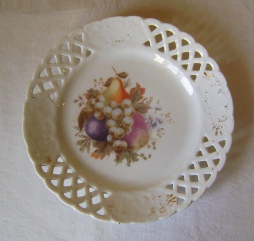 Antique porcelain ribbon plate - ribbon,