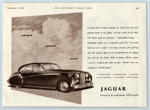 1951 paper advert jaguar mark - paper,