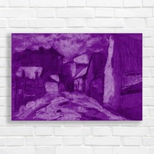 Pastel Landscape Purple Canvas