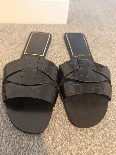Zara black croc flat - zara,