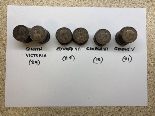 Total old english penny - 97, in
