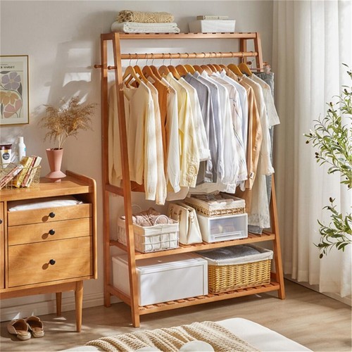 Minimalist bamboo clothes rail - minimalist,
