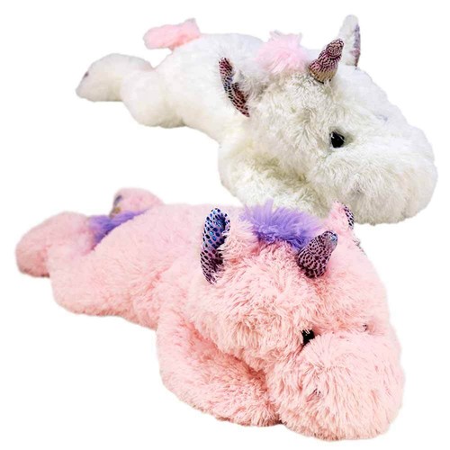 Reclining unicorn soft toy - reclining,