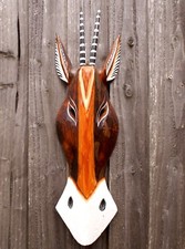 CLEARANCE 56cm Wooden Hand Crafted Antelope Wall Hung Head