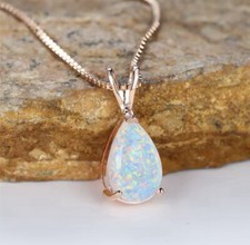 9ct Rose Gold Gf  White Opal