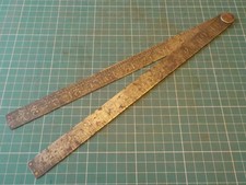 Antique John Rabone 24 Inch Metal Folding Rule Tool
