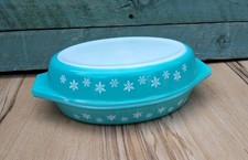 Pair Of Pyrex Duck Egg Blue