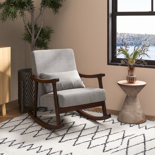 Rocker armchair rubber wood - w/,