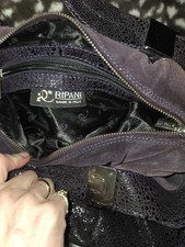 RIPANI purple suede handbag