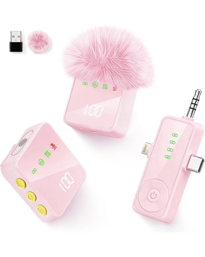 Pink wireless lavalier - pink,