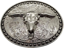 Silver Longhorn Texas Bull