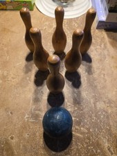 Wooden skittles set garden - set,