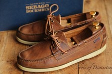 Sebago Brown Leather Boat Deck Shoes Mens UK 10.5 US 11 W EU 45