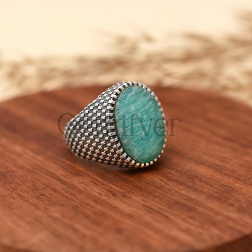 Amazonite men genuine 925 - men's,