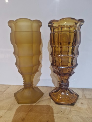 Vintage amber pressed glass - vintage,