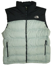 The North Face TNF Mens Goose Down Filled Vest Size L Black & Grey Gilet 700 VGC