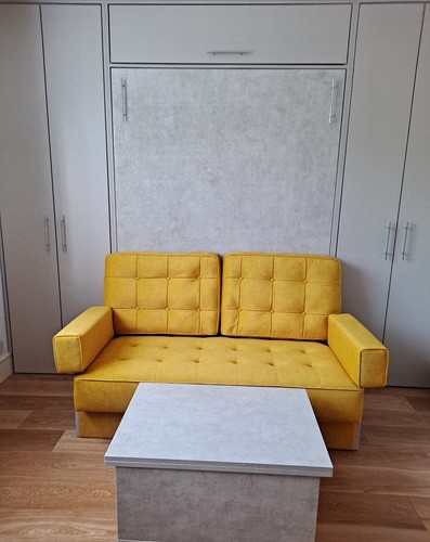 Wall bed with sofa and - with, lift