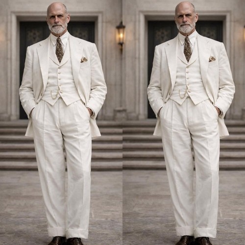 Men piece off white - 3‑piece, off‑white