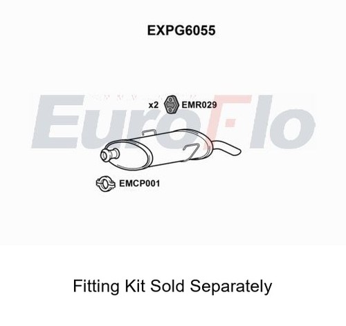 Rear muffler silencer insert - rear,