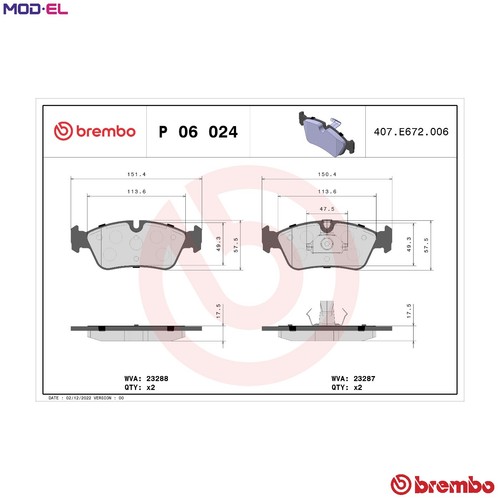 Brake pad set disc - disc, 06