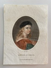 Antique  Engraving – Raphael d’Urbino, Master of the High Renaissance – 1826