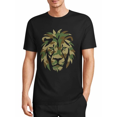 Men camouflage lion pattern - men's,