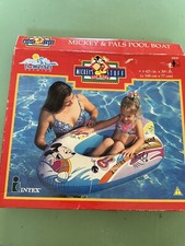 Rare Inflatable Kids Disney Mickey Mouse Dingy Boat Vintage 90's Intex Boxed