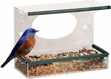 Perspex Window Bird Feeder Suction Viewing Table Seed Peanut Hanging Station