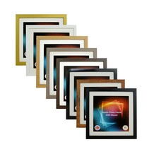 Square Photo Picture Frame with White Mounts Wood Effect Black White Oak Large