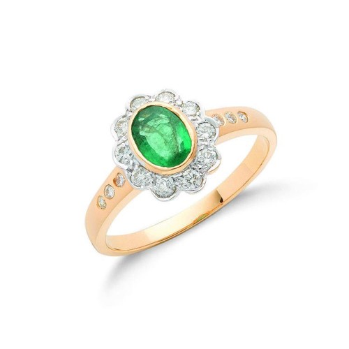 18ct yellow gold emerald - 18ct,