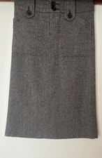 Zara Ladies Brown 60% Wool Midi Skirt With Pockets Size 8 Excellent Condition