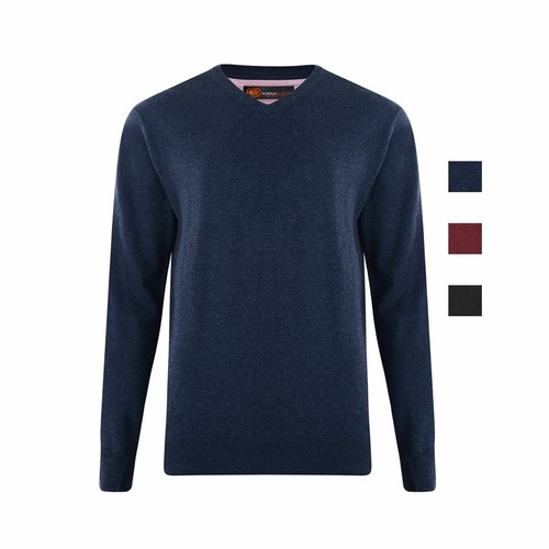 Kam neck jumper mens cotton - kam, v