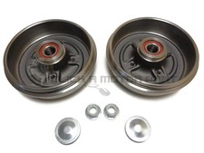 Rear 2 Brake Drums + 2 Fitted Wheel Bearings New For Nissan Micra K12 2002-2009