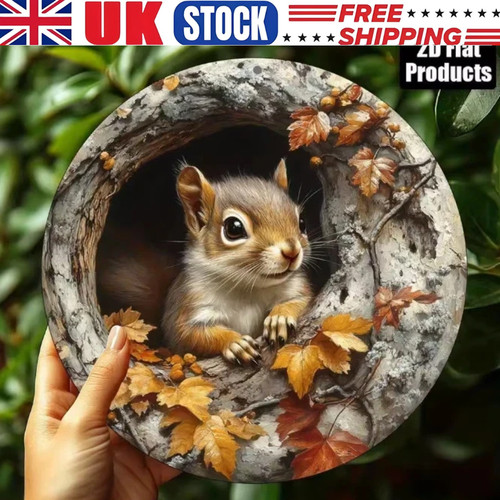 Squirrel garden plaque wooden - squirrel,