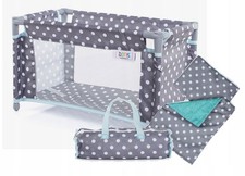 Dolls Travel Cot With Bedding
