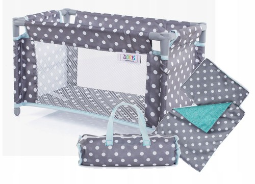 Dolls travel cot with bedding - dolls,