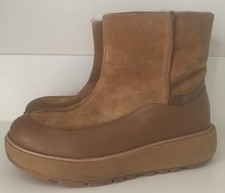 Fitflop Elin Suede Snuggle  Ankle Boots Light Tan UK 6 Shearling