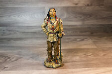 Vintage Native American Indian Warrior Resin Statue With Spear 25 cm Figurine