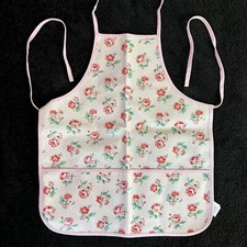 CATH KIDSTON GIRLS CHILDS PINK FLORAL OILCLOTH APRON BAKING COOKING ARTS CRAFTS