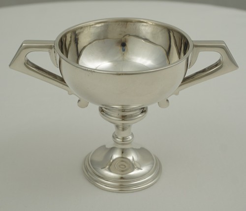 Silver two handled trophy cup - two-handled,