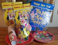 Job Lot Vintage 1980s Paper Party Supplies Popeye Flash Gordon Disney New Year