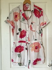VICTORIAS SECRET FLORAL ALL IN ONE PLAYSUIT PYJAMAS SHORTS SIZE LARGE 