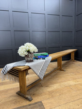 Long Vintage Oak School Bench Seat / Hallway Seating / Leys school Cambridge / B