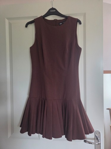 Zara drop waist briwn dress